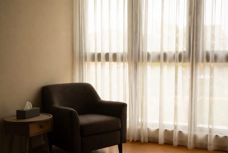 emdr therapy calm peaceful therapy room with comfortable chair
