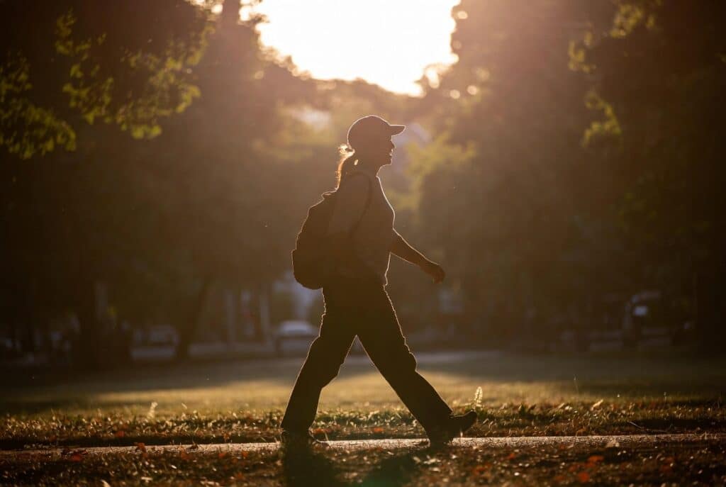 adult adhd progress relief walking outdoors at golden hour